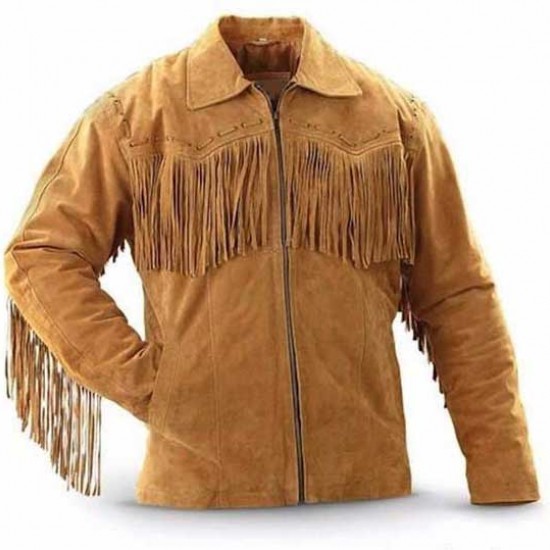 Longmire-Sheriff Men's Cowboy Suede Leather Jacket Western Coat