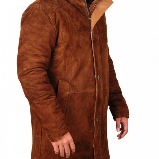 Sheriff Walt Robert Taylor Real Suede Leather Coat