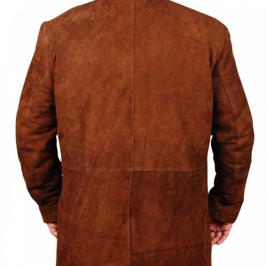 Sheriff Walt Robert Taylor Real Suede Leather Coat