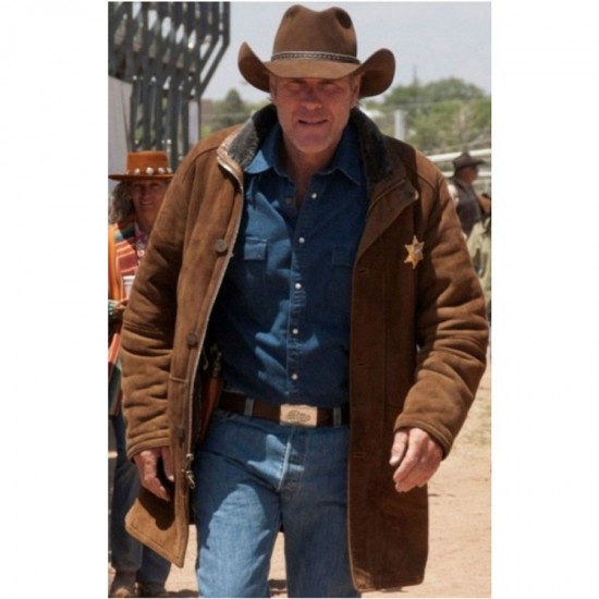 Sheriff Walt Robert Taylor Real Suede Leather Coat