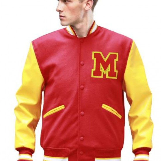 Red M Logo Letterman MJ Thriller Bomber Varsity Jacket Michael Jackson Thriller Jacket Red M Logo Letterman MJ Thriller Bomber Varsity Jacket Michael Jackson Thriller Jacket