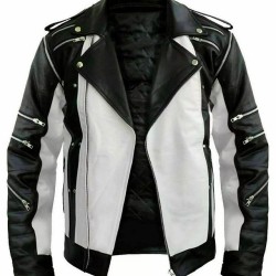 MJ Michael Jackson Black Beat It Pepsi Real Leather Jacket