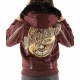 Maroon Pelle Pelle Born And Raised Hooded Jacket Maroon Pelle Pelle Born And Raised Hooded Jacket