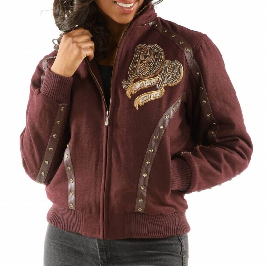 Maroon Pelle Pelle Born And Raised Hooded Jacket Maroon Pelle Pelle Born And Raised Hooded Jacket