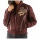 Maroon Pelle Pelle Born And Raised Hooded Jacket Maroon Pelle Pelle Born And Raised Hooded Jacket