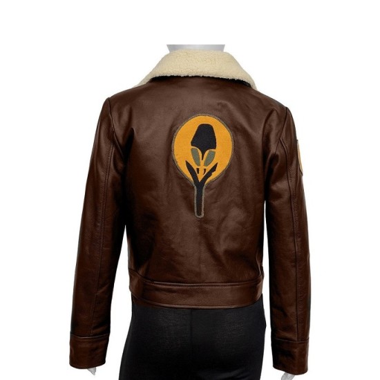 Mary Elizabeth Winstead Ahsoka Hera Syndulla Brown Leather Jacket
