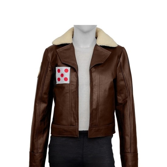 Mary Elizabeth Winstead Ahsoka Hera Syndulla Brown Leather Jacket