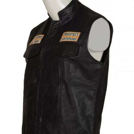 Mayans Southern California Black Biker Motorcycle Leather Vest Mayans Southern California Black Biker Motorcycle Leather Vest