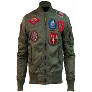 Men Army Green Top Gun Tom Cruise Men Fighter Jet Pilot Jacket               