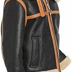 Men B3 Bomber Cargo Style RAF Flying B3 Aviator Black Shearling Jacket