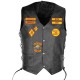 Men Bandidos Leather Black Vest Men Bandidos Leather Black Vest