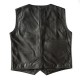 Men Black Simple Leather Vest