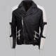 Men Black and White Leather Jacket Men Black and White Leather Jacket