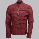 Men Maroon Belted Fashion Leather Jacket Men Maroon Belted Fashion Leather Jacket