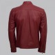 Men Maroon Belted Fashion Leather Jacket Men Maroon Belted Fashion Leather Jacket