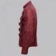 Men Maroon Belted Fashion Leather Jacket Men Maroon Belted Fashion Leather Jacket
