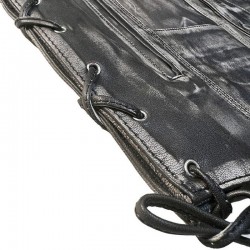 Men Vintage Motorcycle Distressed Black Vest