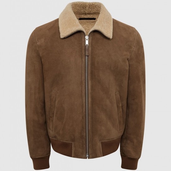 Men Winter Brown Shearling Jacket Men Winter Brown Shearling Jacket