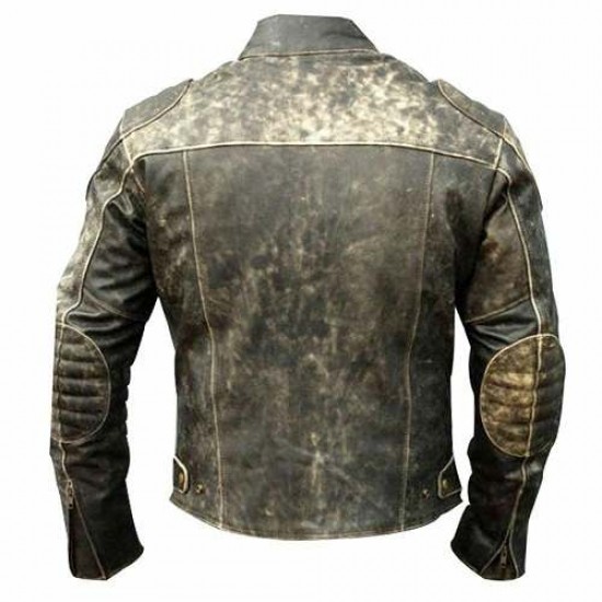 Men's Antique Black Cafe Racer Vintage Distressed Retro Biker Leather Jacket Men's Antique Black Cafe Racer Vintage Distressed Retro Biker Leather Jacket