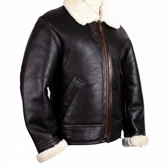 Men's Aviator B3 Ginger Sheepskin Leather Bomber Jacket
