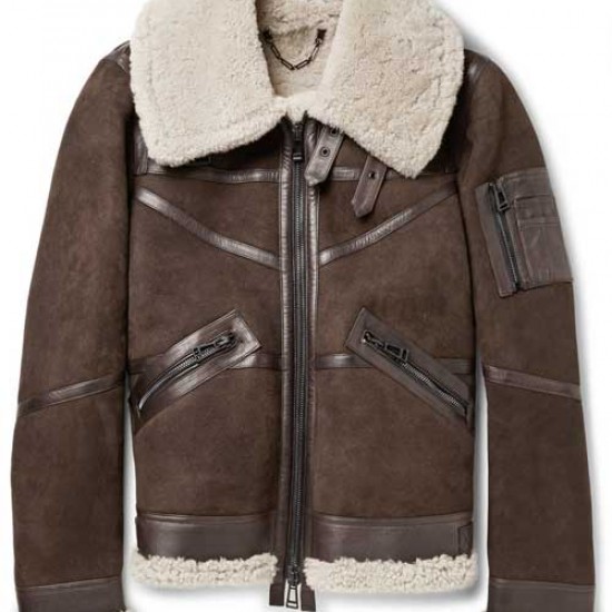 Men's Aviator Bridlington Brown Faux Shearling Biker Jacket Men's Aviator Bridlington Brown Faux Shearling Biker Jacket