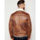 Mens Aviator Brown Leather Faux Shearling Jacket Mens Aviator Brown Leather Faux Shearling Jacket