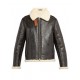 Mens Aviator Faux Shearling Black Leather Jacket Mens Aviator Faux Shearling Black Leather Jacket