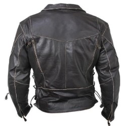 Men's Biker Classic Vintage Distressed Terminator Brando Jacket