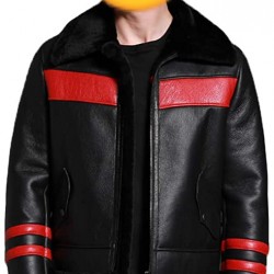 Men's Black B3 Sheepskin Shearling Jacket Short Fur Coat Men's Winter Coat