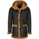 Men's Black Leather Sheepskin Duffle Shearling Coat Men's Black Leather Sheepskin Duffle Shearling Coat