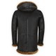 Men's Black Leather Sheepskin Duffle Shearling Coat Men's Black Leather Sheepskin Duffle Shearling Coat