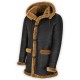 Men's Black Leather Sheepskin Duffle Shearling Coat Men's Black Leather Sheepskin Duffle Shearling Coat