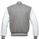 Mens Bomber Grey With White Wool Varsity Jacket