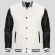 Men's Bomber Varsity Black and White Jacket Mens Bomber Varsity Black and White Jacket