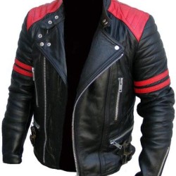 Men's Brando Vintage Motorcycle Real Leather Jacket Classic Design Biker Jacket