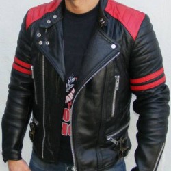 Men's Brando Vintage Motorcycle Real Leather Jacket Classic Design Biker Jacket