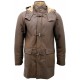 Men's Brown Shearling Sheepskin Leather Detachable Hood Duffle Coat Men's Brown Shearling Sheepskin Leather Detachable Hood Duffle Coat