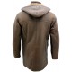 Men's Brown Shearling Sheepskin Leather Detachable Hood Duffle Coat Men's Brown Shearling Sheepskin Leather Detachable Hood Duffle Coat