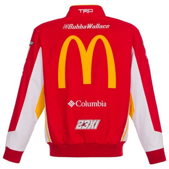Men's Bubba Wallace JH Design Red McDonald's Twill Driver Jacket Men's Bubba Wallace JH Design Red McDonald's Twill Driver Jacket