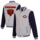 Men's Chicago Bears Gray Reversible Fleece Jacket Mens Chicago Bears Gray Reversible Fleece Jacket