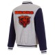 Men's Chicago Bears Gray Reversible Fleece Jacket Mens Chicago Bears Gray Reversible Fleece Jacket