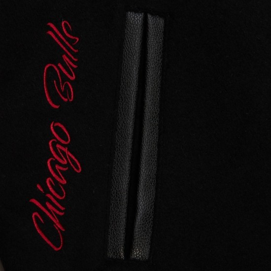 Men's Chicago Bulls Black Out Collection Varsity Jacket Men's Chicago Bulls Black Out Collection Varsity Jacket