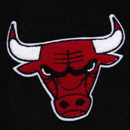 Men's Chicago Bulls Black Out Collection Varsity Jacket Men's Chicago Bulls Black Out Collection Varsity Jacket