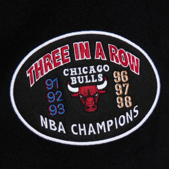 Men's Chicago Bulls Black Out Collection Varsity Jacket Men's Chicago Bulls Black Out Collection Varsity Jacket