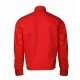 Men's Classic Speedway Elvis Presley White Striped Steve Red Cotton Jacket Men's Classic Speedway Elvis Presley White Striped Steve Red Cotton Jacket