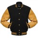 Men's College Varsity Black and Yellow Jacket Mens College Varsity Black and Yellow Jacket