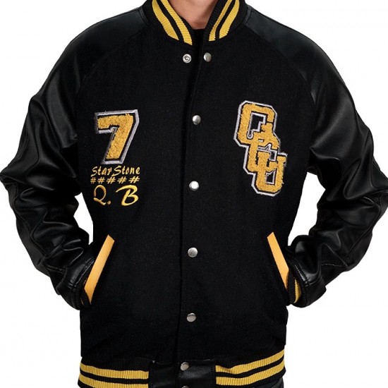 Men's Cyborg Justice League Letterman Varsity Jacket Men's Cyborg Justice League Letterman Varsity Jacket