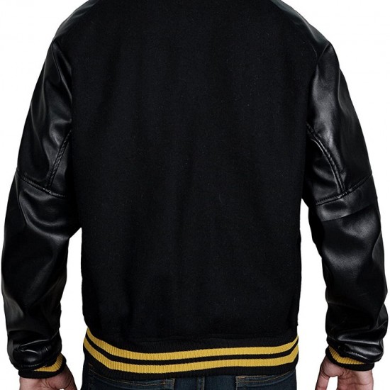 Men's Cyborg Justice League Letterman Varsity Jacket Men's Cyborg Justice League Letterman Varsity Jacket