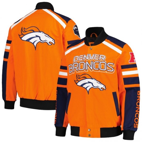 Men's Denver Broncos G-III Sports by Carl Banks Orange Power Jacket Men's Denver Broncos G-III Sports by Carl Banks Orange Power Jacket