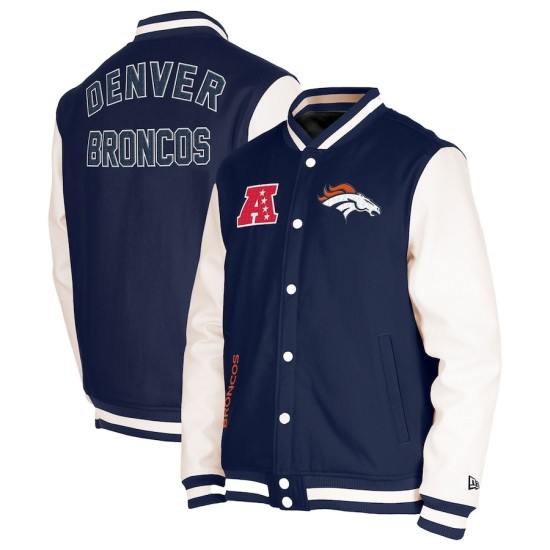 Men's Denver Broncos New Era Varsity Full-Snap Jacket Mens Denver Broncos New Era Varsity Full-Snap Jacket